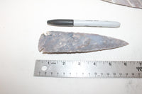 3 Stone ornamental Spearheads   #307  Arrowhead