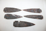 5 Stone ornamental Spearheads   #307  Arrowhead