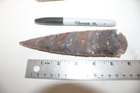 5 Stone ornamental Spearheads   #307  Arrowhead