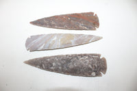 3 Stone Ornamental Spearheads   #507  Arrowhead