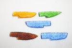 5 Small Glass ornamental knife blades   #307    Ornamental replica primitive tool...